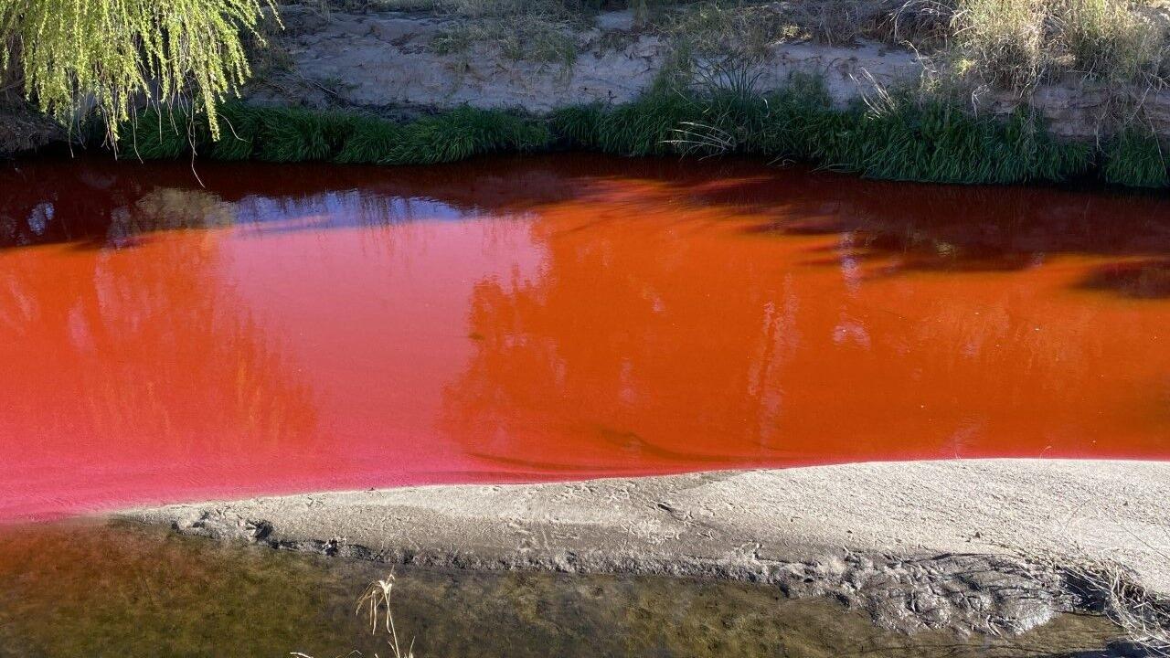Watch now: Santa Cruz River running red northwest of Tucson